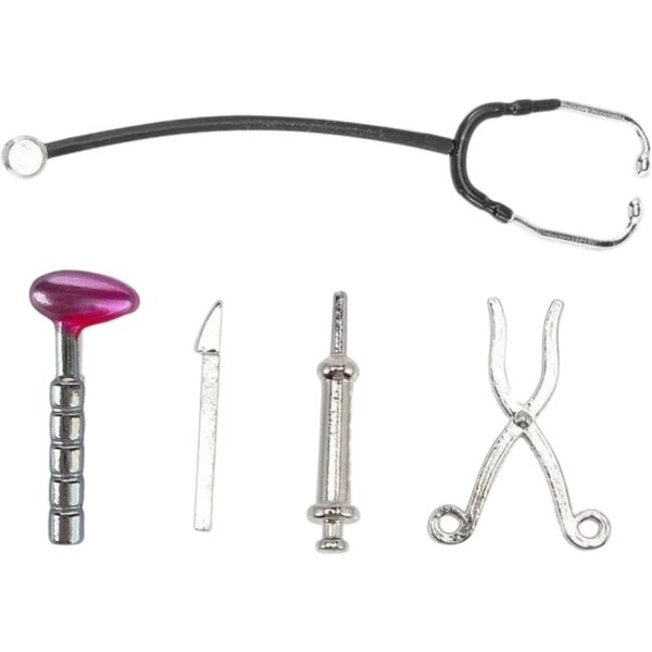 Kit Stetoscopio Miniatura Casa delle Bambole 1:12 Accessorio Medico Realistico