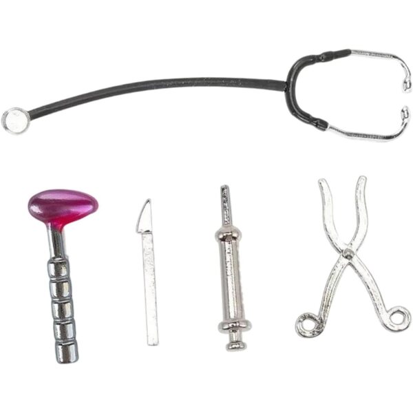 Kit Stetoscopio Miniatura Casa delle Bambole 1:12 Accessorio Medico Realistico