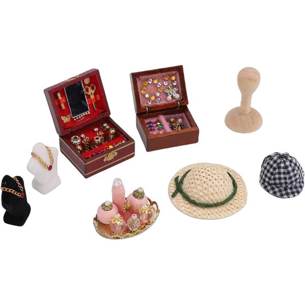 Accessori Miniatura Casa delle Bambole 1:12 in Legno e Plastica Vintage