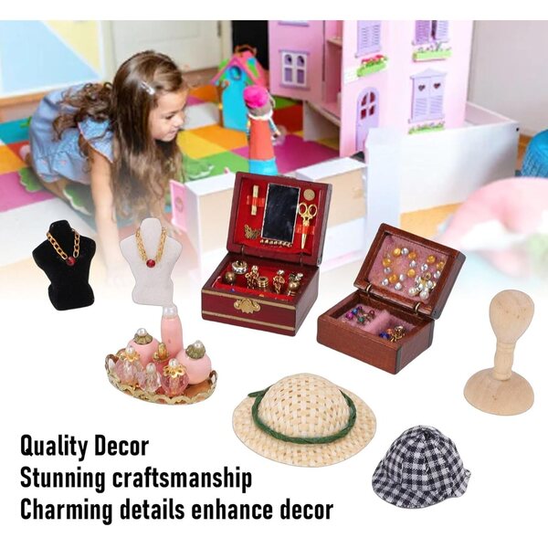Accessori Miniatura Casa delle Bambole 1:12 in Legno e Plastica Vintage