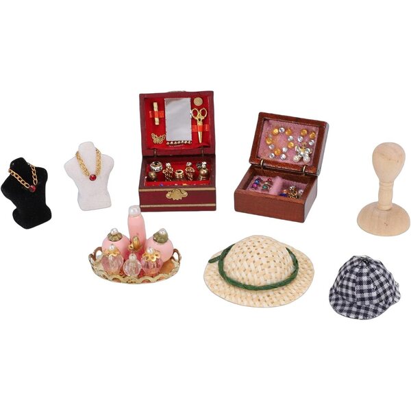 Accessori Miniatura Casa delle Bambole 1:12 in Legno e Plastica Vintage