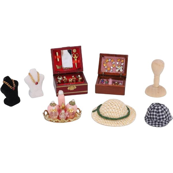 Accessori Miniatura Casa delle Bambole 1:12 in Legno e Plastica Vintage