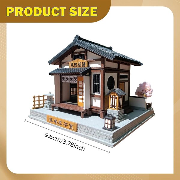 Miniatur-Ausstellungsständer für japanisches Teehaus 1:64 aus Kunstharz, detailliertes DIY-Modell