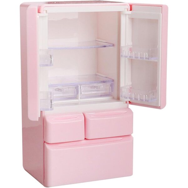 Mini Frigorifero per Casa delle Bambole 1:12 | Accessorio Giocattolo Rosa FewNvWa