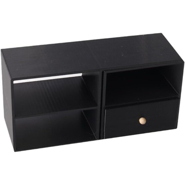 Mobile Credenza Miniatura Nero in PP per Case delle Bambole 10x3,6x4,9 cm FewNvWa