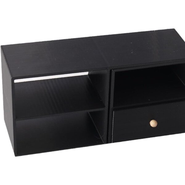 Mobile Credenza Miniatura Nero in PP per Case delle Bambole 10x3,6x4,9 cm FewNvWa