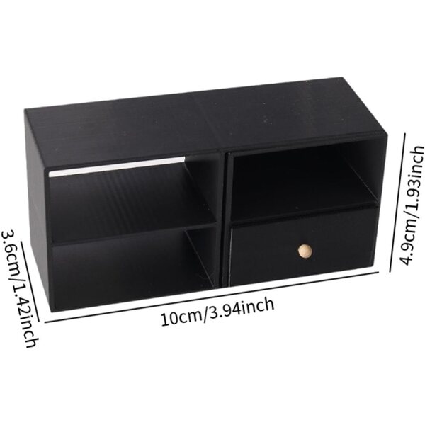 Mobile Credenza Miniatura Nero in PP per Case delle Bambole 10x3,6x4,9 cm FewNvWa