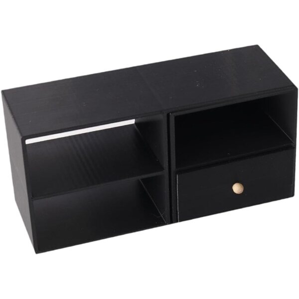 Mobile Credenza Miniatura Nero in PP per Case delle Bambole 10x3,6x4,9 cm FewNvWa