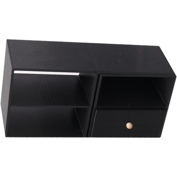 Mobile Credenza Miniatura Nero in PP per Case delle Bambole 10x3,6x4,9 cm FewNvWa