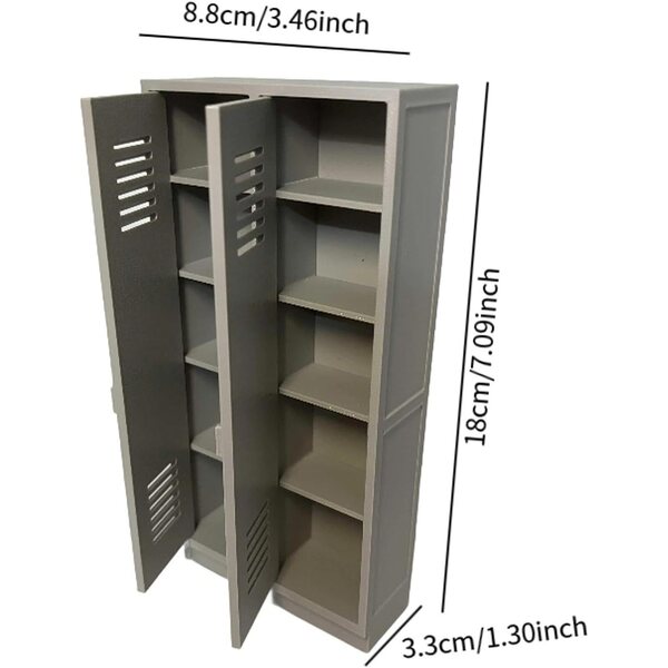 Armadio Scolastico Miniatura 1:12 in PP con Scomparti Multipli per Bambole e Diorami