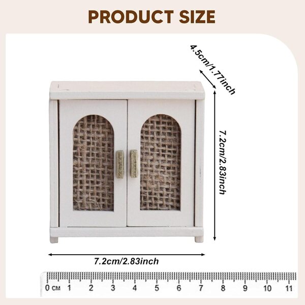 MagiDeal Mini Portaoggetti in Legno 1:12 per Casa delle Bambole, Beige, 7,2x4,5x7,2 cm