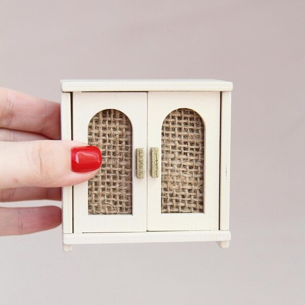 MagiDeal Mini Portaoggetti in Legno 1:12 per Casa delle Bambole, Beige, 7,2x4,5x7,2 cm