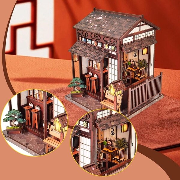 Kit fai da te Casa in Miniatura in Legno con Accessori per Bambole e Artigianato
