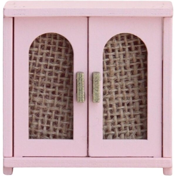 Harilla Mini Portaoggetti in Legno 1:12 per Casa delle Bambole, Ornamento Rosa