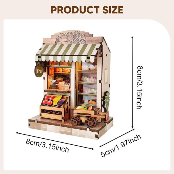 Colcolo Kit Casa delle Bambole Fai da Te in Legno con Luci e Mobili Miniatura