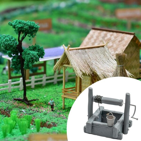MagiDeal Mini Modello 1:35 Pozzo con Manovella per Diorami e Hobby Creativi