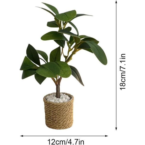 Mini Pianta Artificiale in Vaso 12x18 cm per Case delle Bambole e Decorazioni Natale