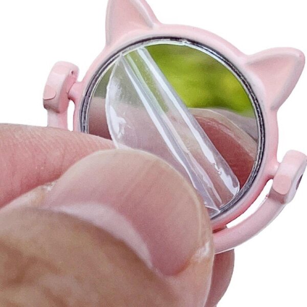 harayaa Specchio da Trucco in miniatura 1:12 con Pettine per Casa delle Bambole Rosa
