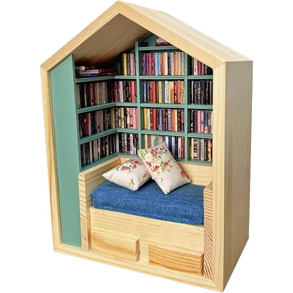 Mini Libreria Stress in Legno Artigianale per Decorazioni e Relax Casa