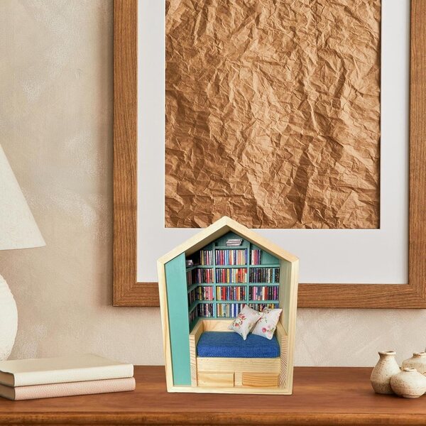 Mini Libreria Stress in Legno Artigianale per Decorazioni e Relax Casa
