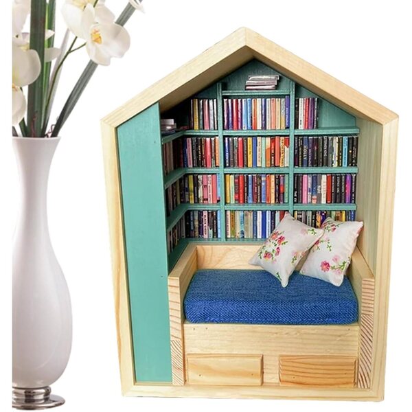 Mini Libreria Stress in Legno Artigianale per Decorazioni e Relax Casa