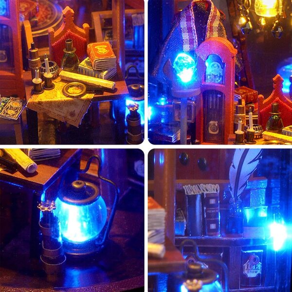 Kit Casa in Miniatura con LED - Set Fai da Te in Legno per Bambini e Adulti