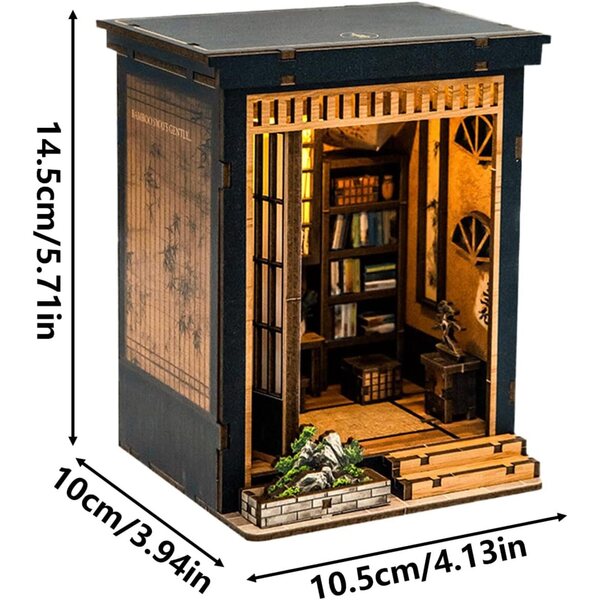 DIY Miniaturhaus-Bausatz aus Holz im japanischen Stil 10,5 x 10 x 14,5 cm – handgefertigte Dekoration