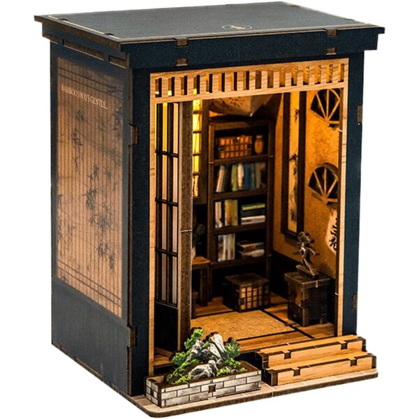 DIY Miniaturhaus-Bausatz aus Holz im japanischen Stil 10,5 x 10 x 14,5 cm – handgefertigte Dekoration