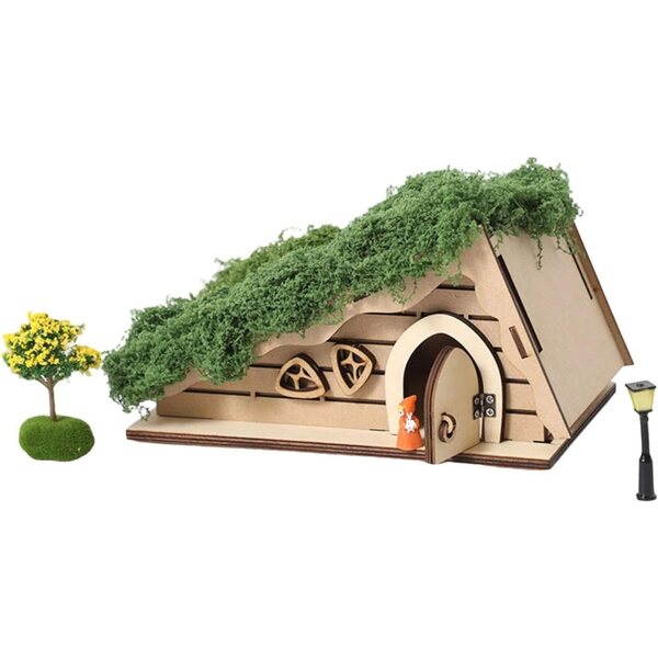 Oshhni Kit Fai da Te Casa delle Bambole in Miniatura in Legno, Modello Triangolare