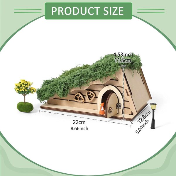 Oshhni Kit Fai da Te Casa delle Bambole in Miniatura in Legno, Modello Triangolare