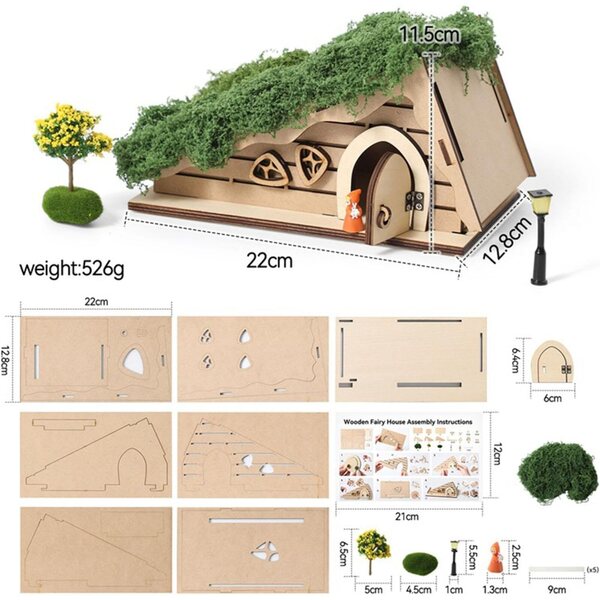 Oshhni Kit Fai da Te Casa delle Bambole in Miniatura in Legno, Modello Triangolare