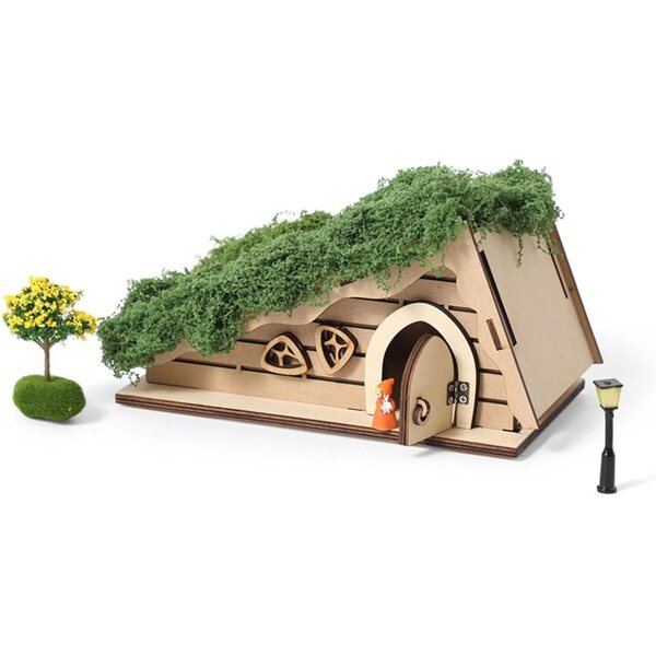Oshhni Kit Fai da Te Casa delle Bambole in Miniatura in Legno, Modello Triangolare
