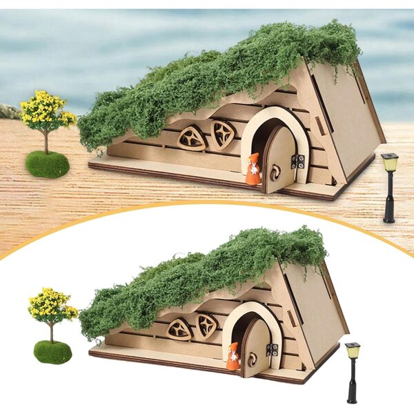 Oshhni Kit Fai da Te Casa delle Bambole in Miniatura in Legno, Modello Triangolare