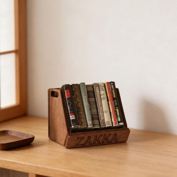 Holzregal für Puppenhaus – Mini-Bücherregal mit realistischen Details