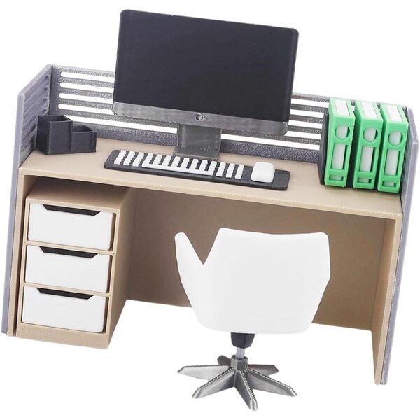 Almencla Set Mini Scrivania Ufficio 1:12 Mobili Miniatura Casa Bambole PP