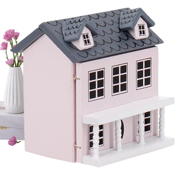 Modello Casa delle Bambole in Legno Fai da Te - Kit Mini Villa Decorativa e Realistica