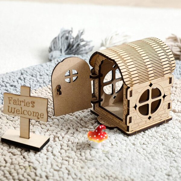 Kit In Legno Miniatura Casa delle Fate - Set Artigianale Fai-da-te Creativo