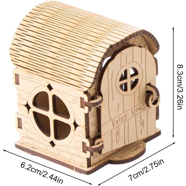 Kit In Legno Miniatura Casa delle Fate - Set Artigianale Fai-da-te Creativo
