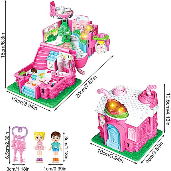Prinzessinnenschloss-Puppenhaus mit Lichtern und Geräuschen, Rollenspiel für Kinder ab 3 Jahren