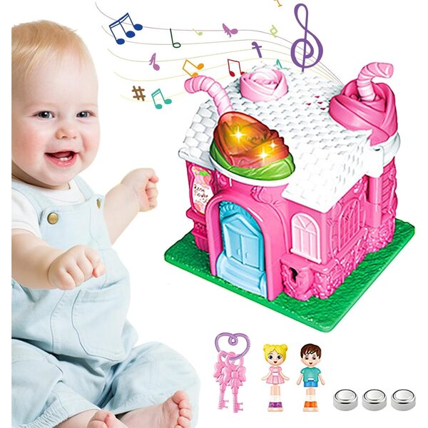 Prinzessinnenschloss-Puppenhaus mit Lichtern und Geräuschen, Rollenspiel für Kinder ab 3 Jahren