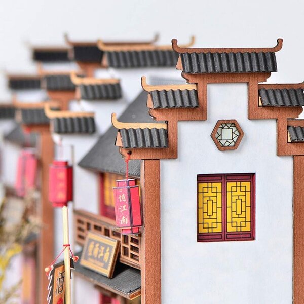 DIY-Puppenhaus-Bausatz aus Holz im chinesischen Stil mit handgefertigten Miniaturmöbeln