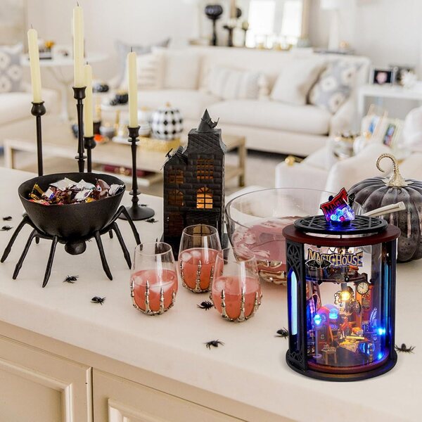 DIY-Miniaturhaus-Bausatz mit LED – Kaffeehaus, Dekoration und ideales Geschenk