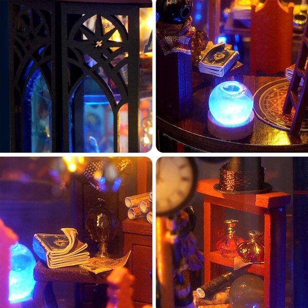 DIY-Miniaturhaus-Bausatz mit LED – Kaffeehaus, Dekoration und ideales Geschenk