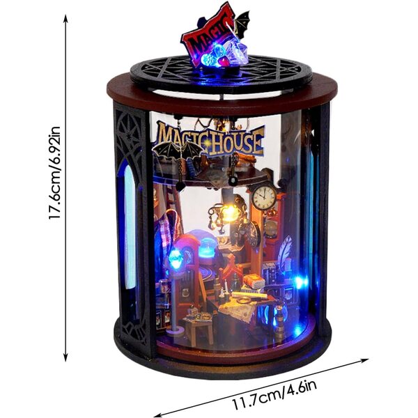 DIY-Miniaturhaus-Bausatz mit LED – Kaffeehaus, Dekoration und ideales Geschenk
