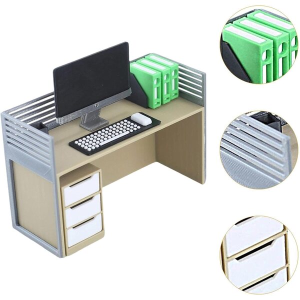 Sharplace Miniatura Mobili Ufficio 1:12, Set Sedia e Scrivania per Case delle Bambole