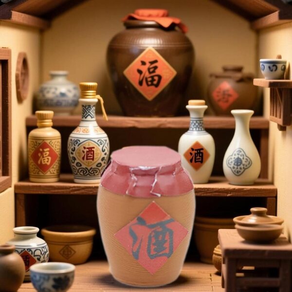 Chinesisches Miniatur-Weinglas für Puppenhäuser und Dioramen