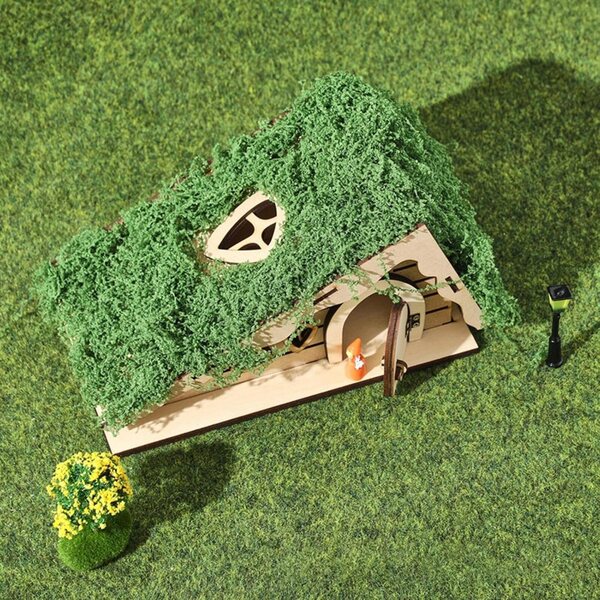 Dreieckiges Feenhaus-Set aus Holz für Kinder und kreative Dekorationen