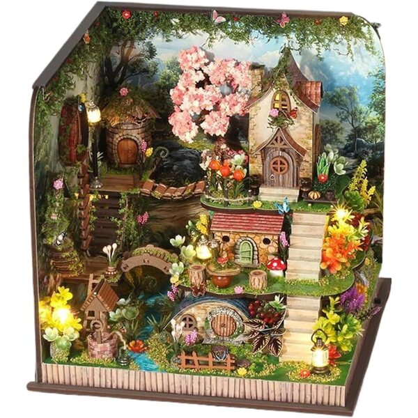 Bücherecken-Bausatz aus Holz und ABS: Miniatur-Bücherregal zum Bauen und Dekorieren Ihres Zuhauses
