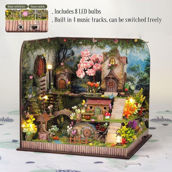 Bücherecken-Bausatz aus Holz und ABS: Miniatur-Bücherregal zum Bauen und Dekorieren Ihres Zuhauses