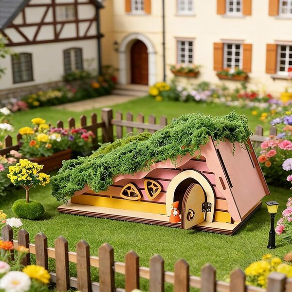 Miniatur-Feenhaus-Set aus Holz für Kinder und zur Dekoration von Veranstaltungen